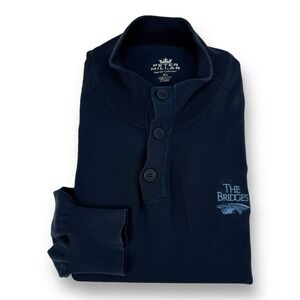 Peter Millar Seaside Collection Blue 1/4 Button Pullover Jumper Sweater Mens XL